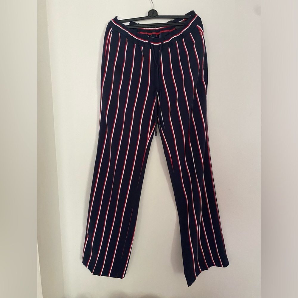 Tommy Hilfiger Navy Pants with Red and White Stripes